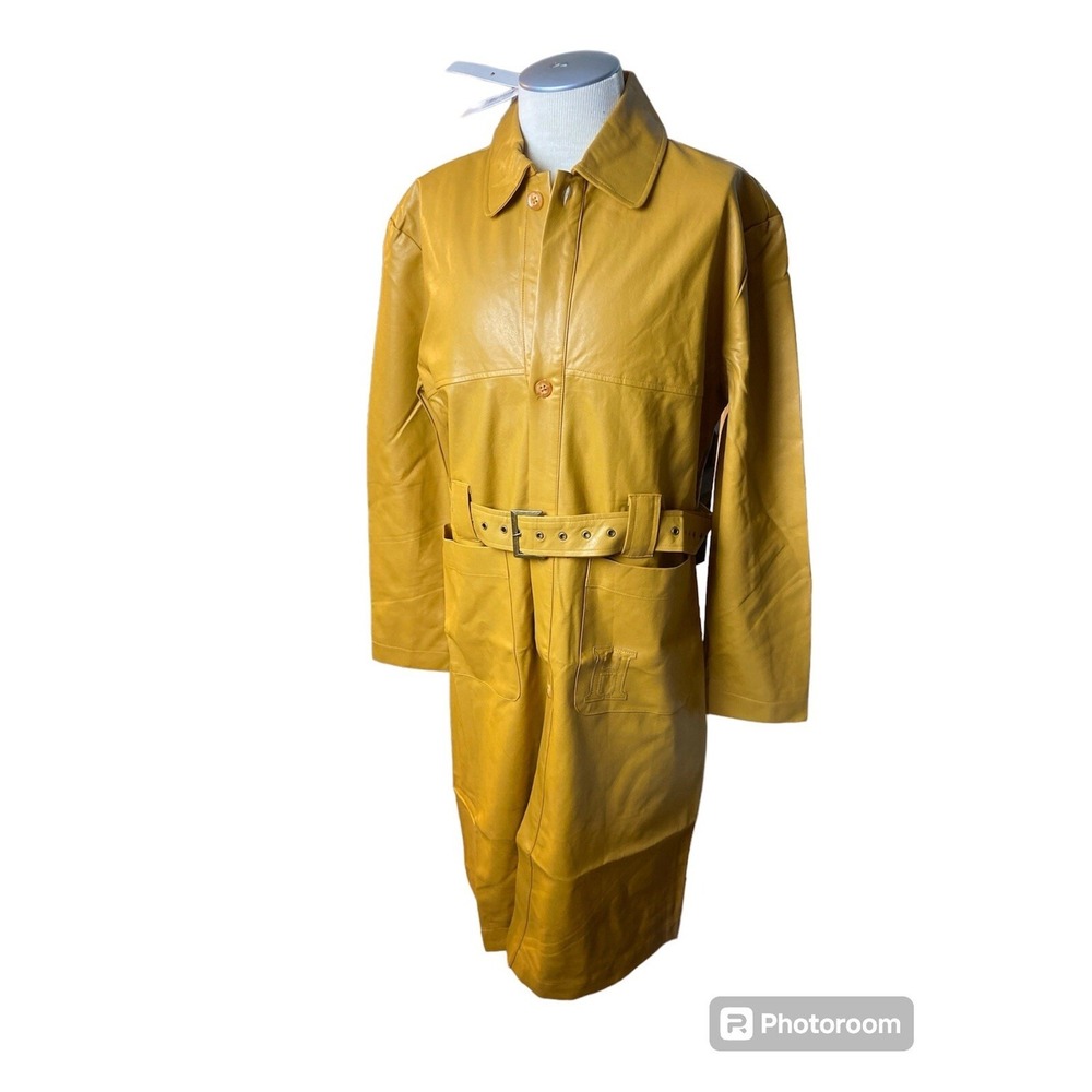 Honor The Gift Vegan Leather Trench Coat XXL Women's Mustard Yellow WHTG220363 L